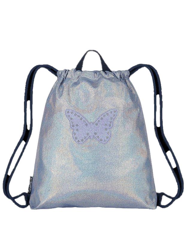 Sac de gymnastique Papillon irisé bleu