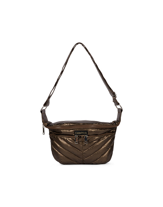 Sac Bandoulière Zippé Marron