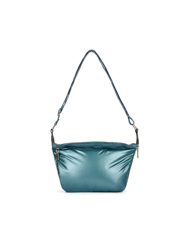 Sac Bandoulière Zippé Bleu émeraude
