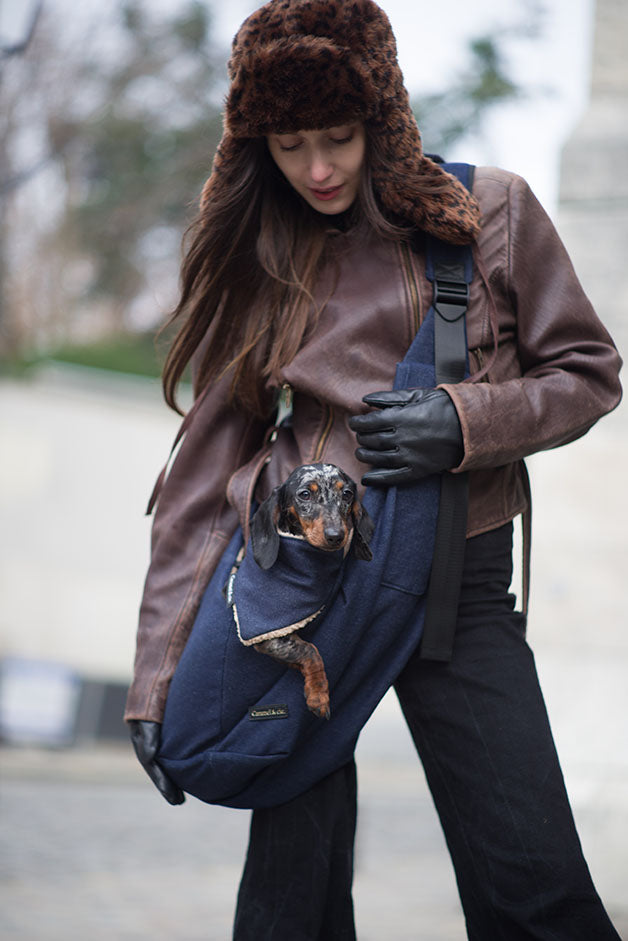 Sac de transport pour chiens et chats – Denim bleu Caramel & cie