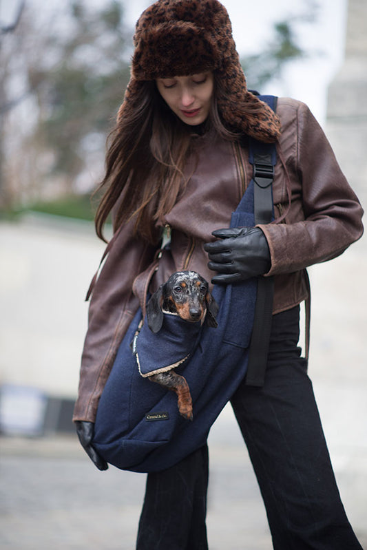 Sac de transport pour chiens et chats – Denim bleu Caramel & cie