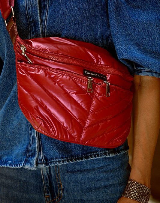 Sac Bandoulière Zippé Garnet