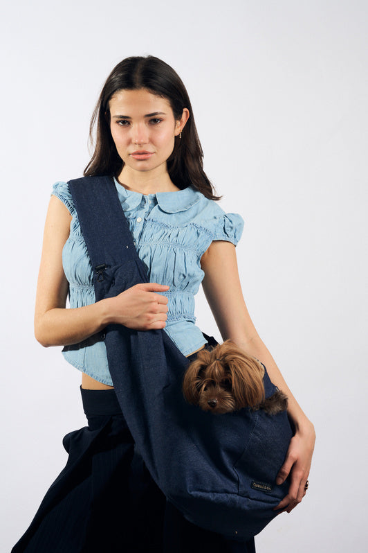 Sac de transport pour chiens et chats – Denim bleu
