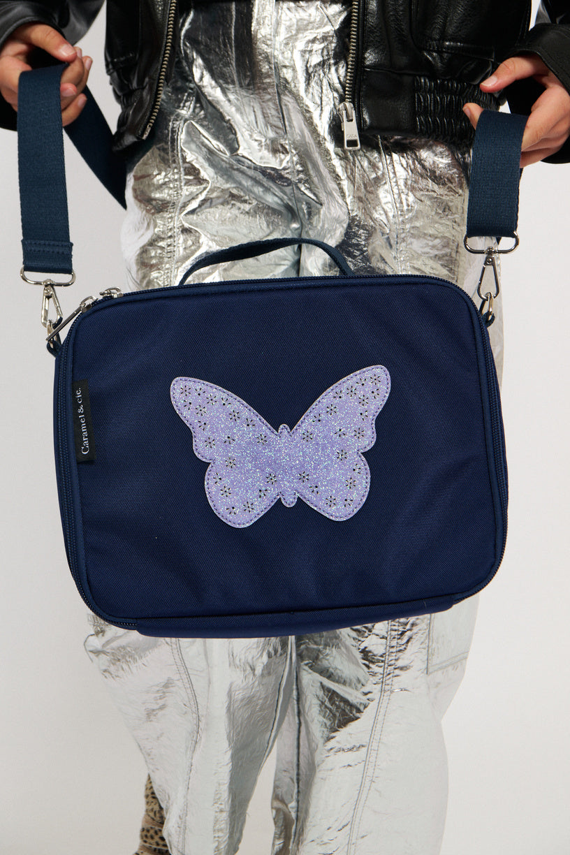 Lunch Box Papillon Pailleté Bleu – Élégante et Isotherme Caramel & cie