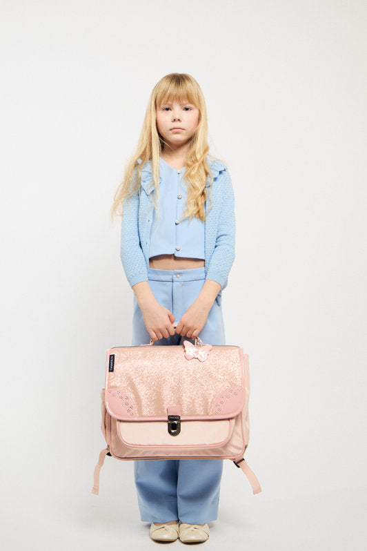 Cartable Pearl Blush Oxford Rose 38cm – Élégant et Raffiné Caramel & cie