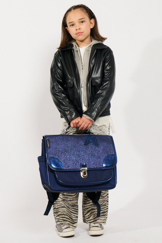 Cartable Navy Oxford Bleu – Élégant et Intemporel Caramel & cie