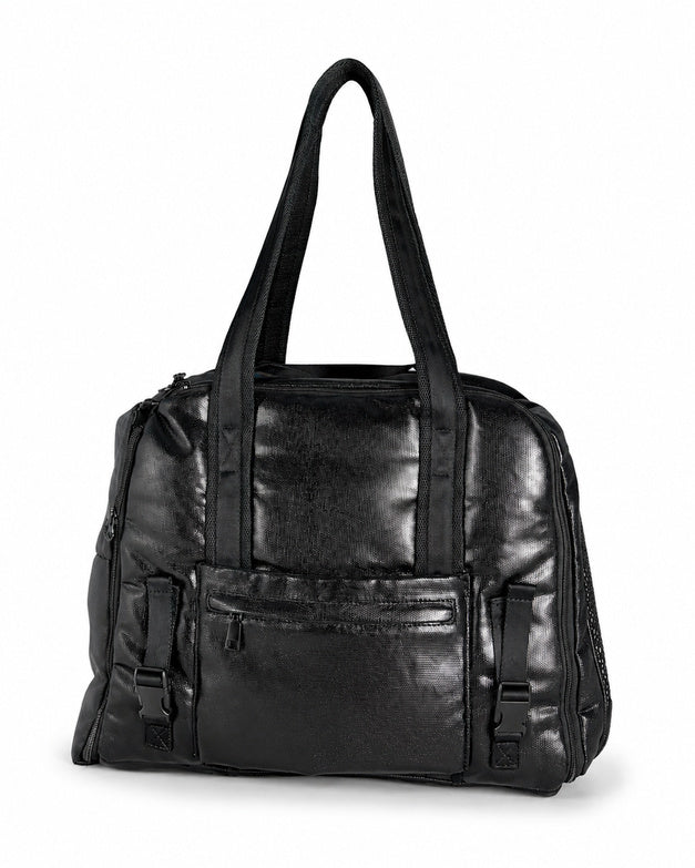 Pet Home Bag noir métallisé 3-en-1 pour chien et chat – vue de dos
