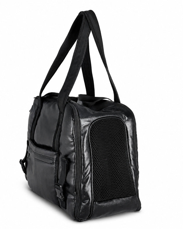 Sac de transport Pet Home Bag noir métallisé avec panneau latéral respirant