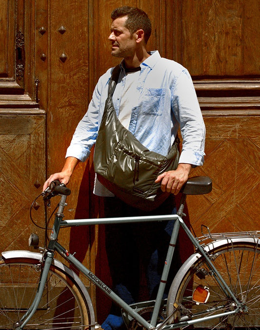 Grand sac besace bandoulière bronze green