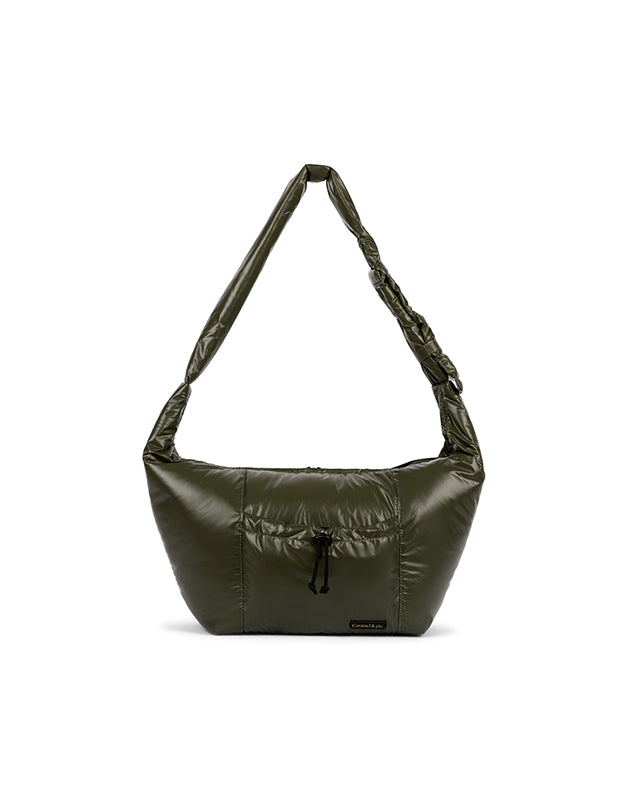 Grand sac besace bandoulière bronze green