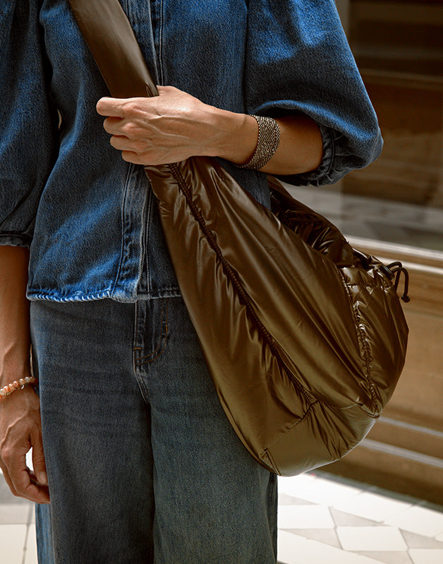 Grand sac besace bandoulière - Bronze